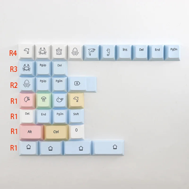 CuXiu PBT Chalk Keycaps 136 keys Dye Sub Keycap Set For Cherry MX Switches Mechanical Keyboard gh60 xd64 xd84 xd96 87 104
